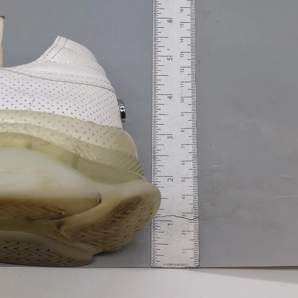 Steve Madden Sneakers Womens‎ Measure White 8 Fitness Running Shoes Side Zip